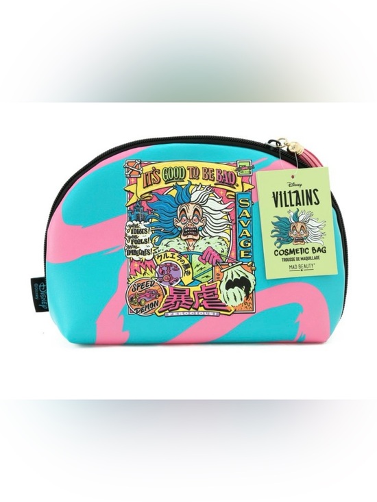 Disney Handbags - Disney Villains MaCruella De Ville Teal & Hot Pink Graphic Zip Cosmetic Pouch NW